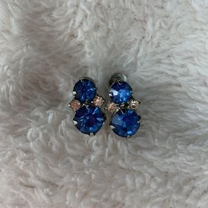 Stunning Vintage CORO Silver Tone and Rhinestone Earrings